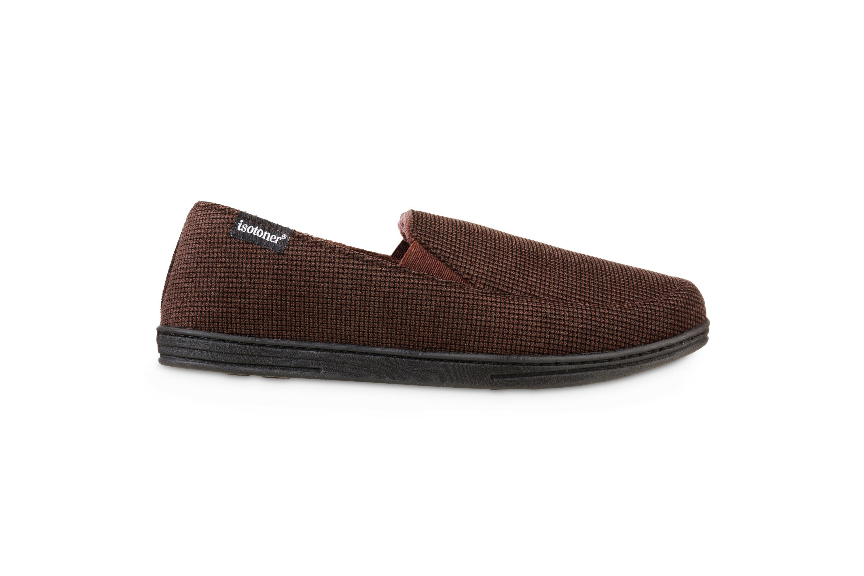 isotoner Mens Memory Foam Mini Box Cord Luke Moccasin Slippers