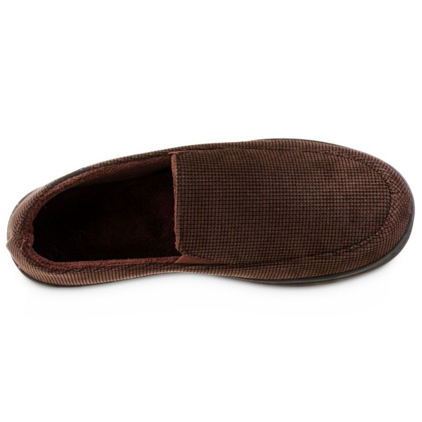 isotoner Mens Memory Foam Mini Box Cord Luke Moccasin Slippers