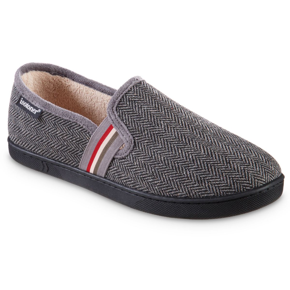 isotoner Mens Memory Foam Herringbone Maverick Closed Back Slipper