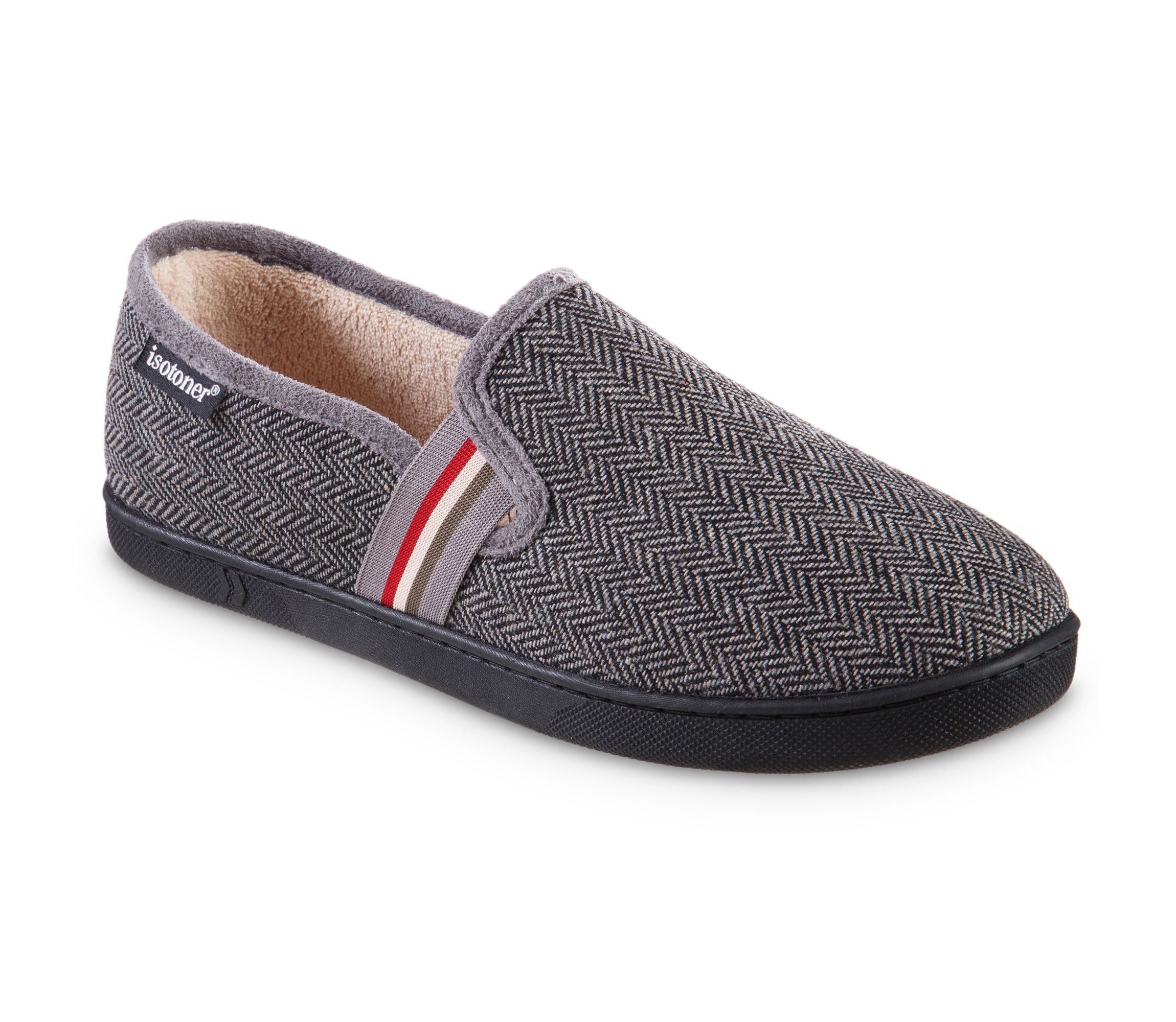 isotoner Mens Memory Foam Herringbone Maverick Closed Back Slipper
