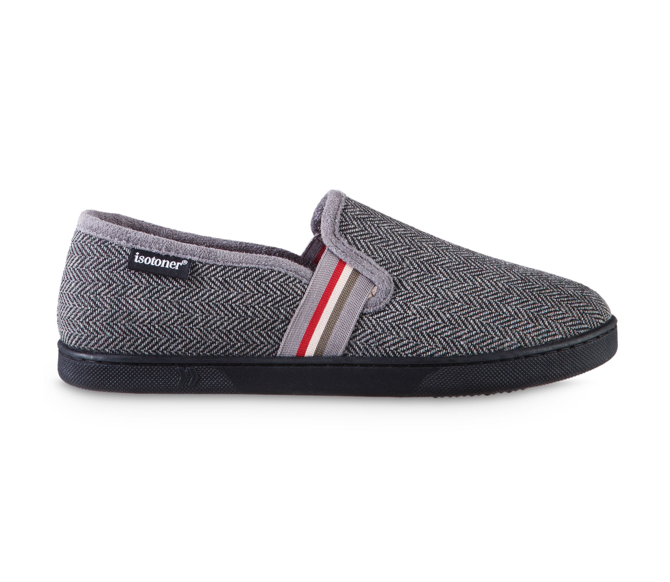 isotoner Mens Memory Foam Herringbone Maverick Closed Back Slipper