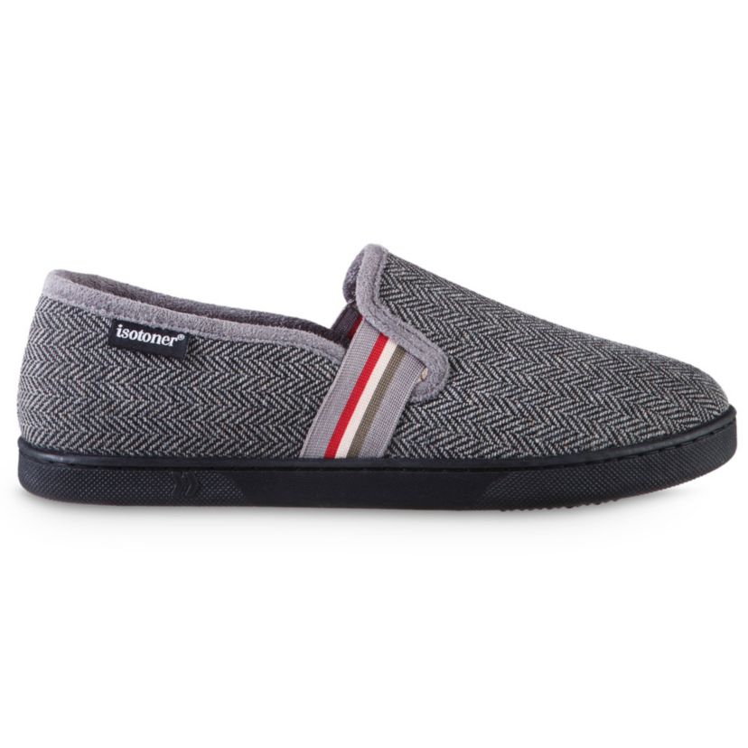 isotoner Mens Memory Foam Herringbone Maverick Closed Back Slipper