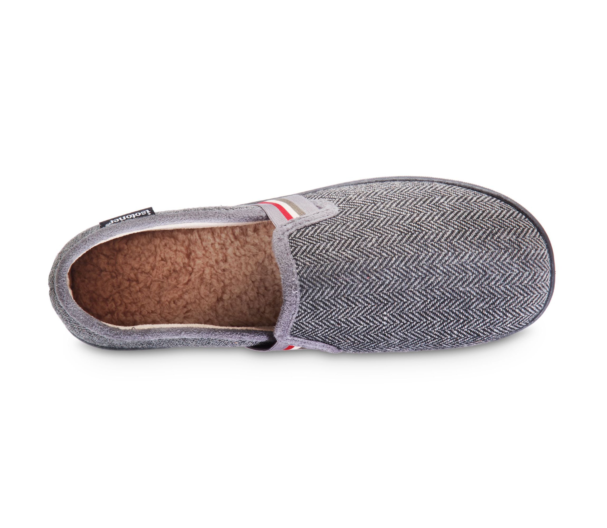 isotoner Mens Memory Foam Herringbone Maverick Closed Back Slipper