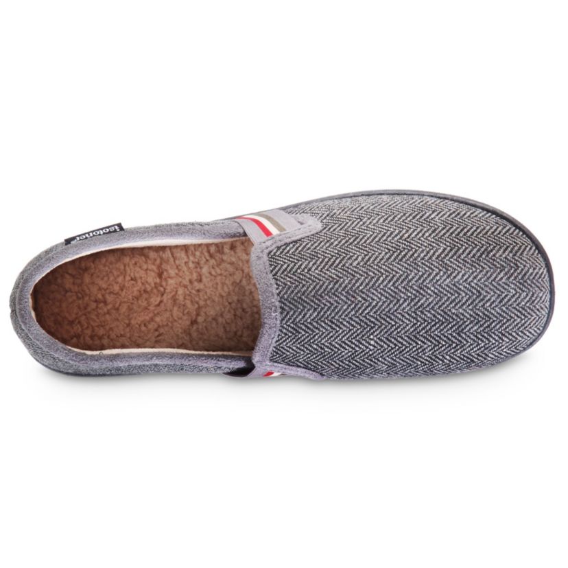 isotoner Mens Memory Foam Herringbone Maverick Closed Back Slipper