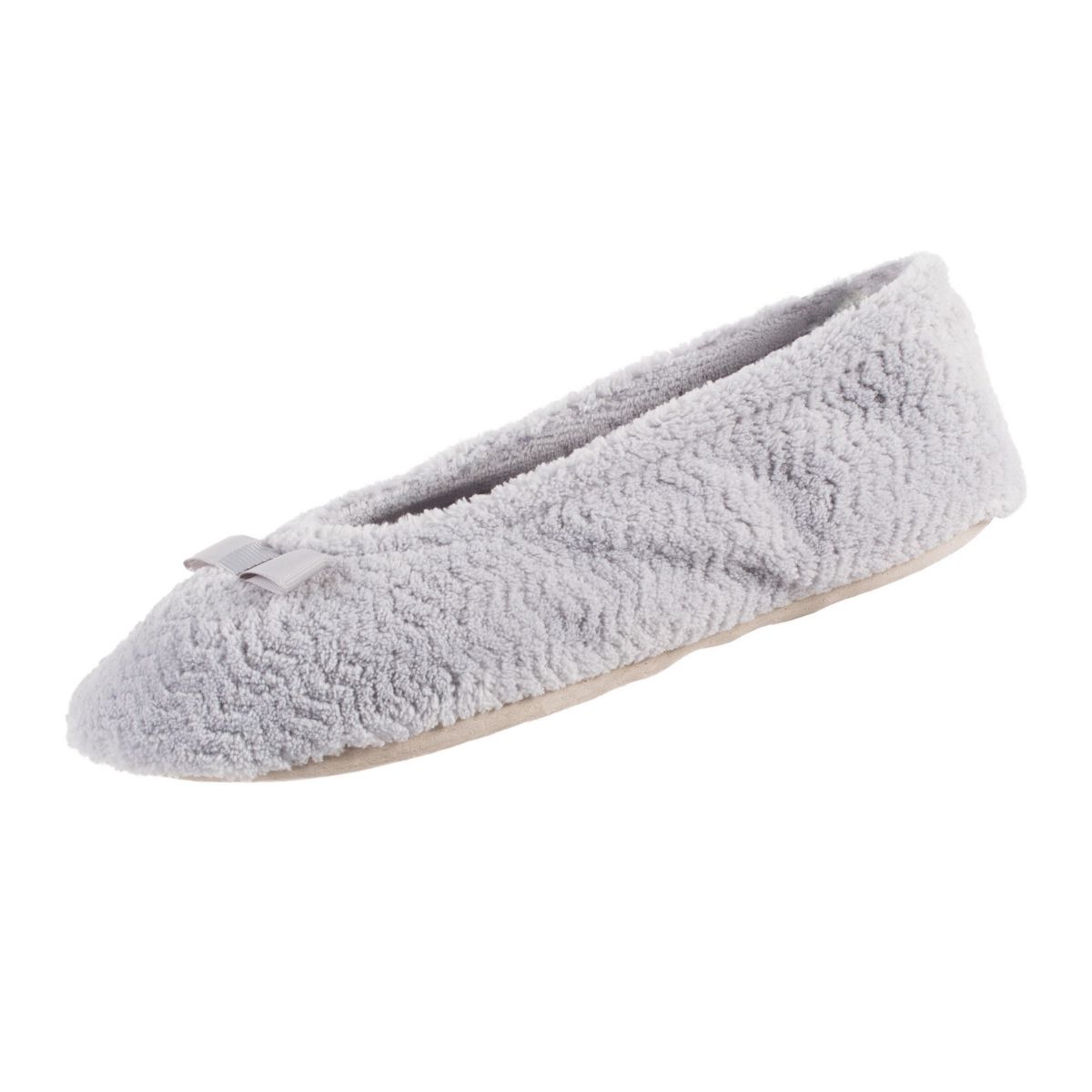 isotoner Womens Chervon Microterry ballerina with Suede Sole