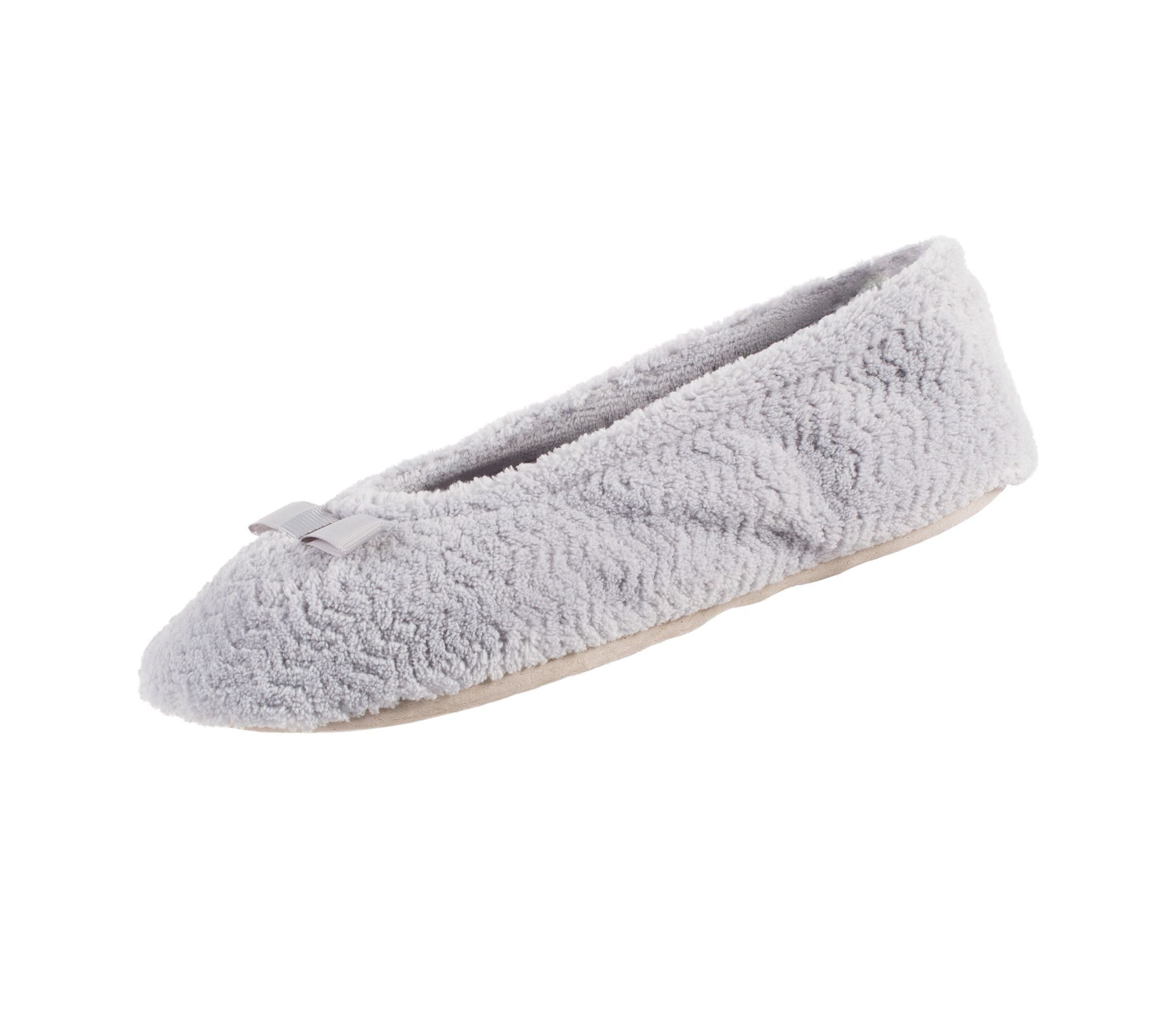 isotoner Womens Chervon Microterry ballerina with Suede Sole