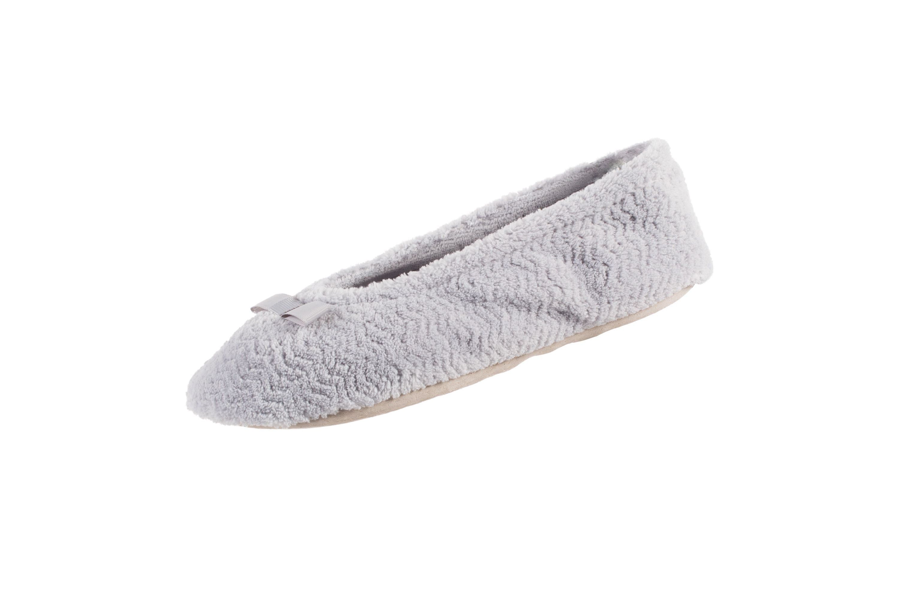 isotoner Womens Chervon Microterry ballerina with Suede Sole