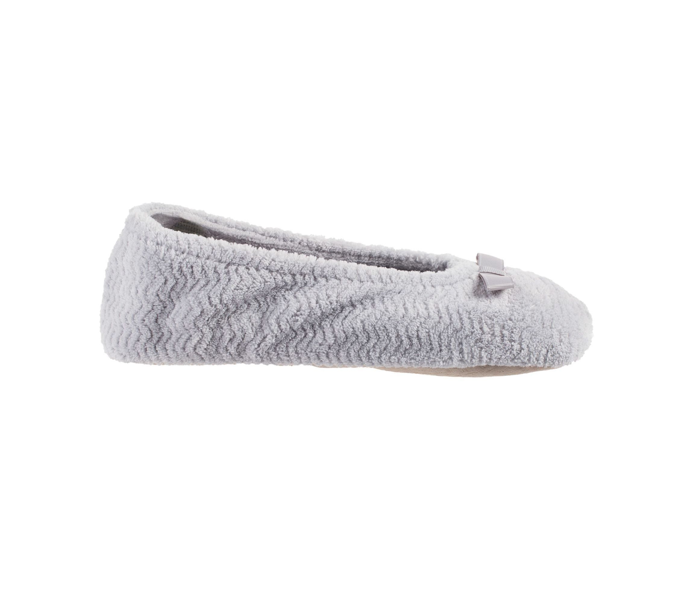 isotoner Womens Chervon Microterry ballerina with Suede Sole