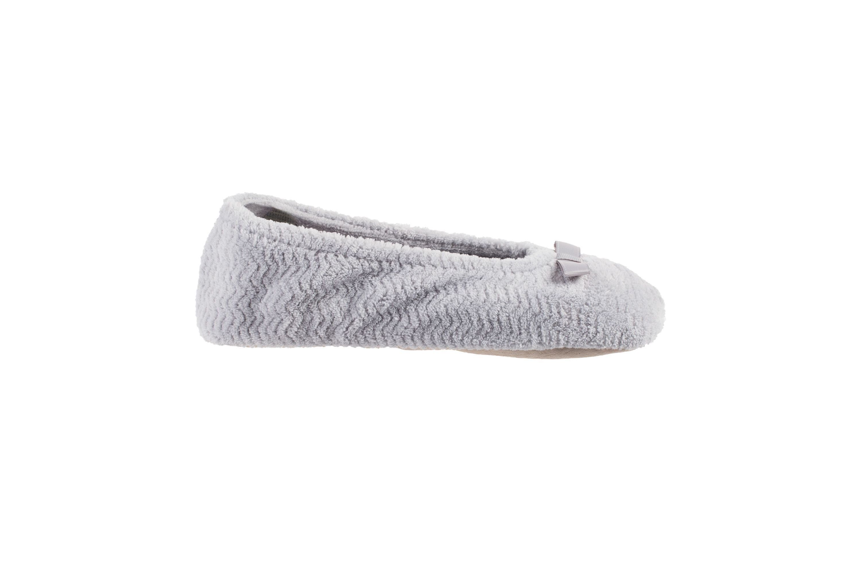 isotoner Womens Chervon Microterry ballerina with Suede Sole