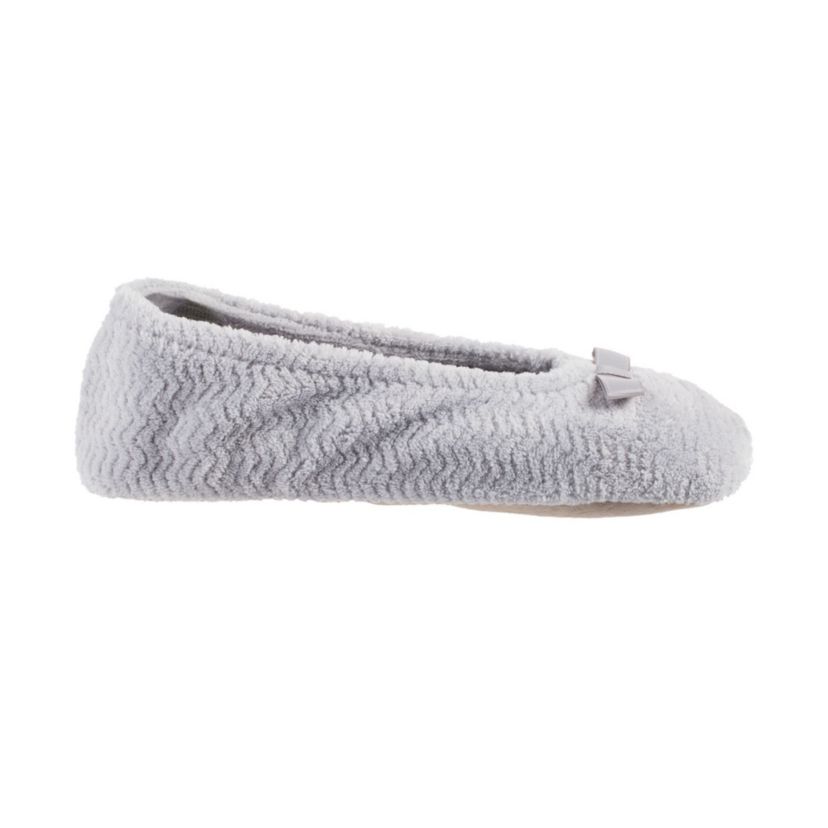 isotoner Womens Chervon Microterry ballerina with Suede Sole