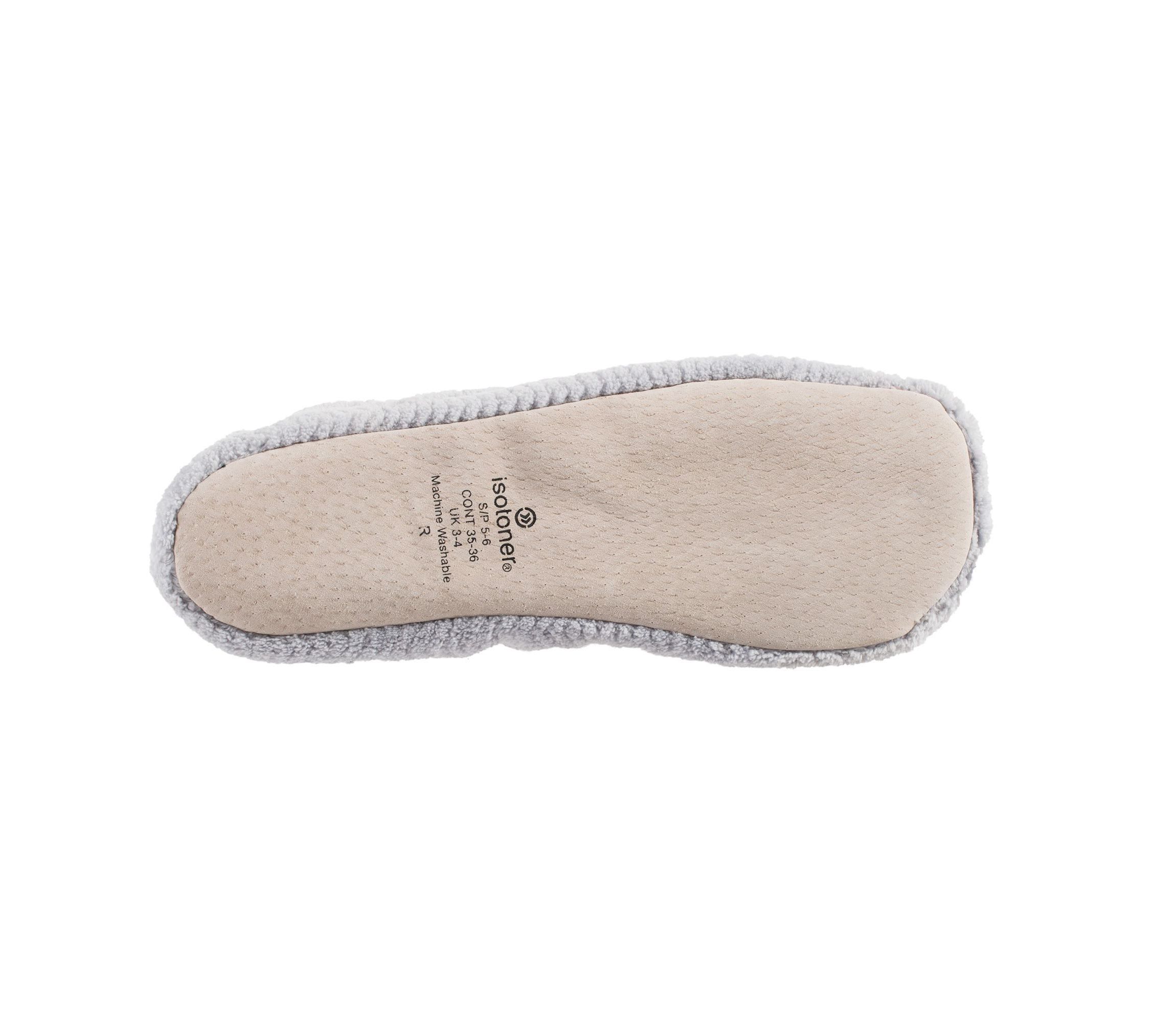 isotoner Womens Chervon Microterry ballerina with Suede Sole