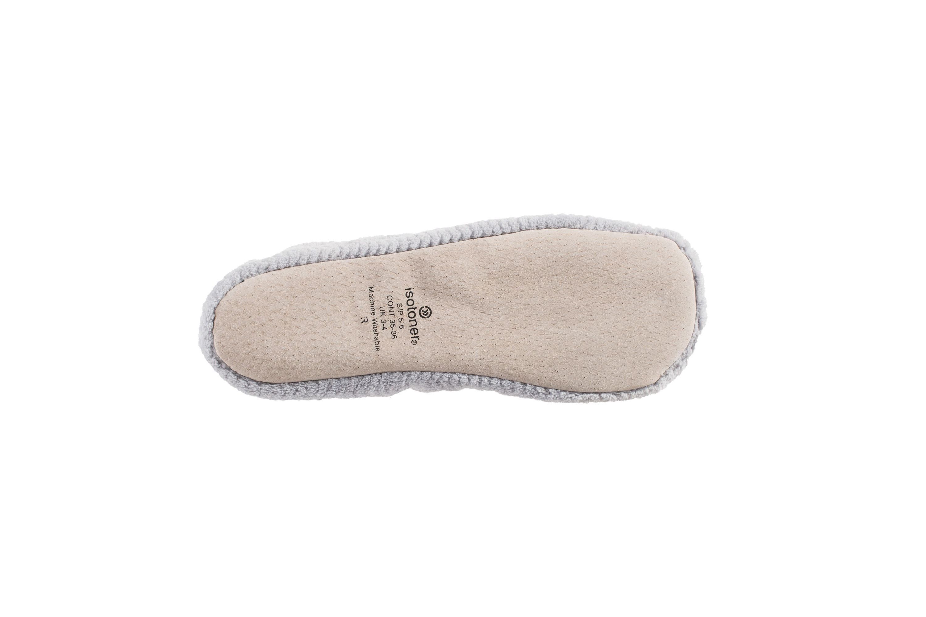 isotoner Womens Chervon Microterry ballerina with Suede Sole