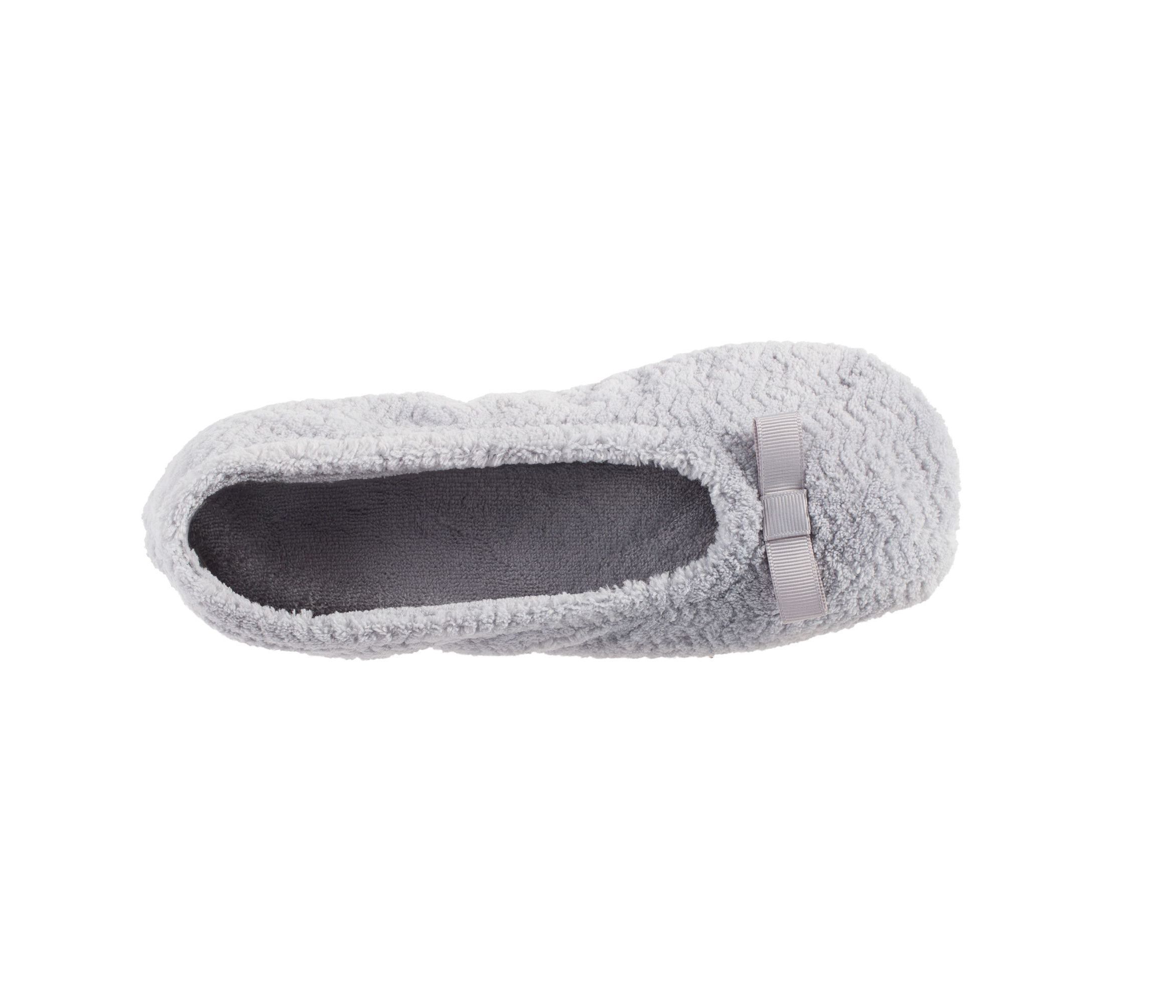 isotoner Womens Chervon Microterry ballerina with Suede Sole