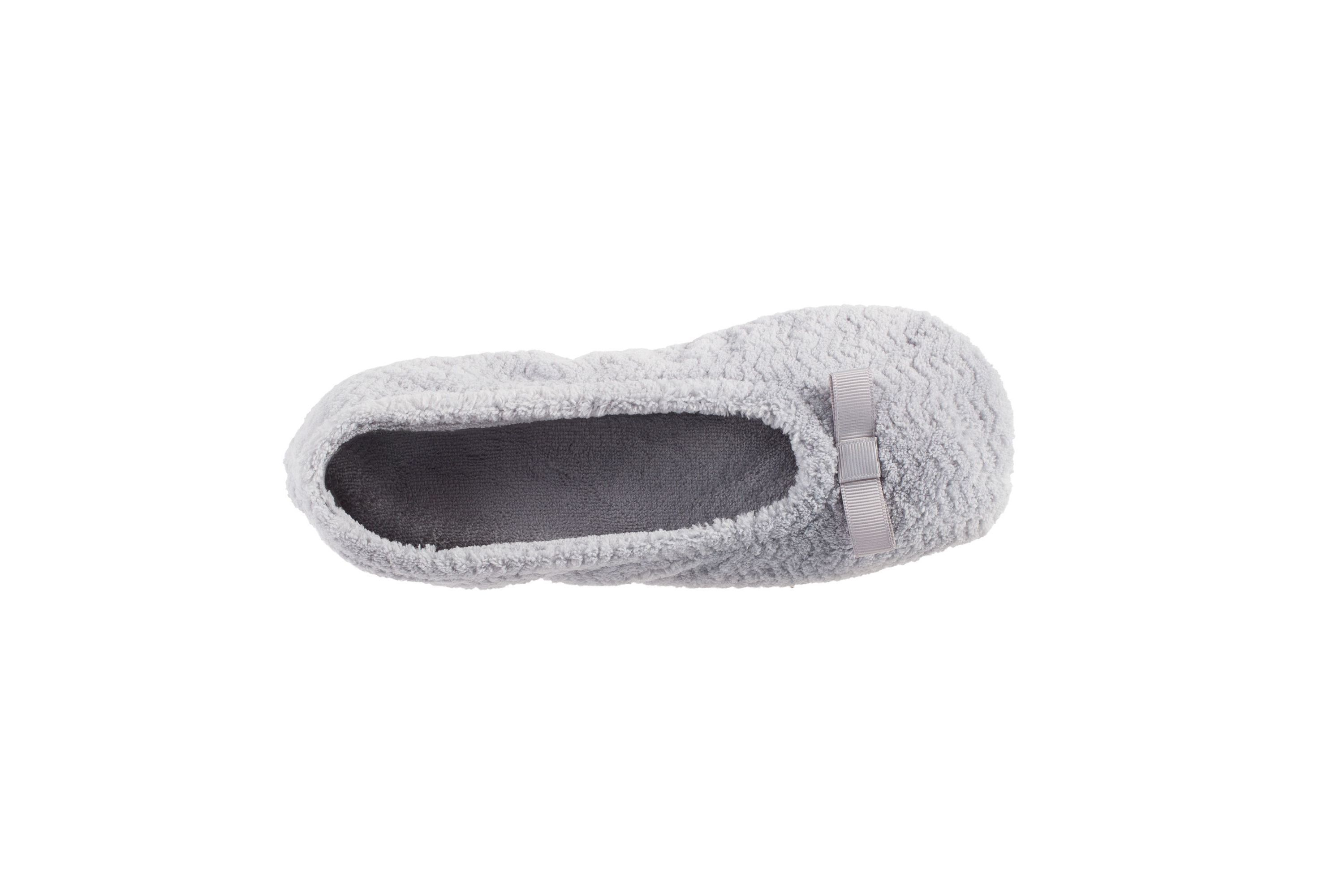 isotoner Womens Chervon Microterry ballerina with Suede Sole