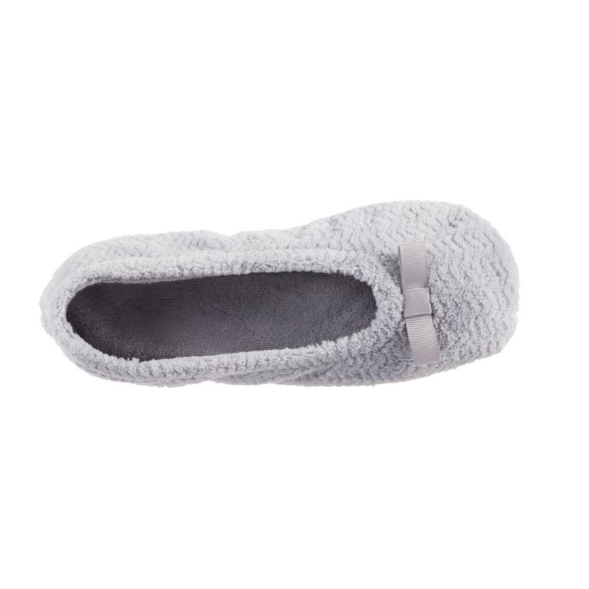 isotoner Womens Chervon Microterry ballerina with Suede Sole