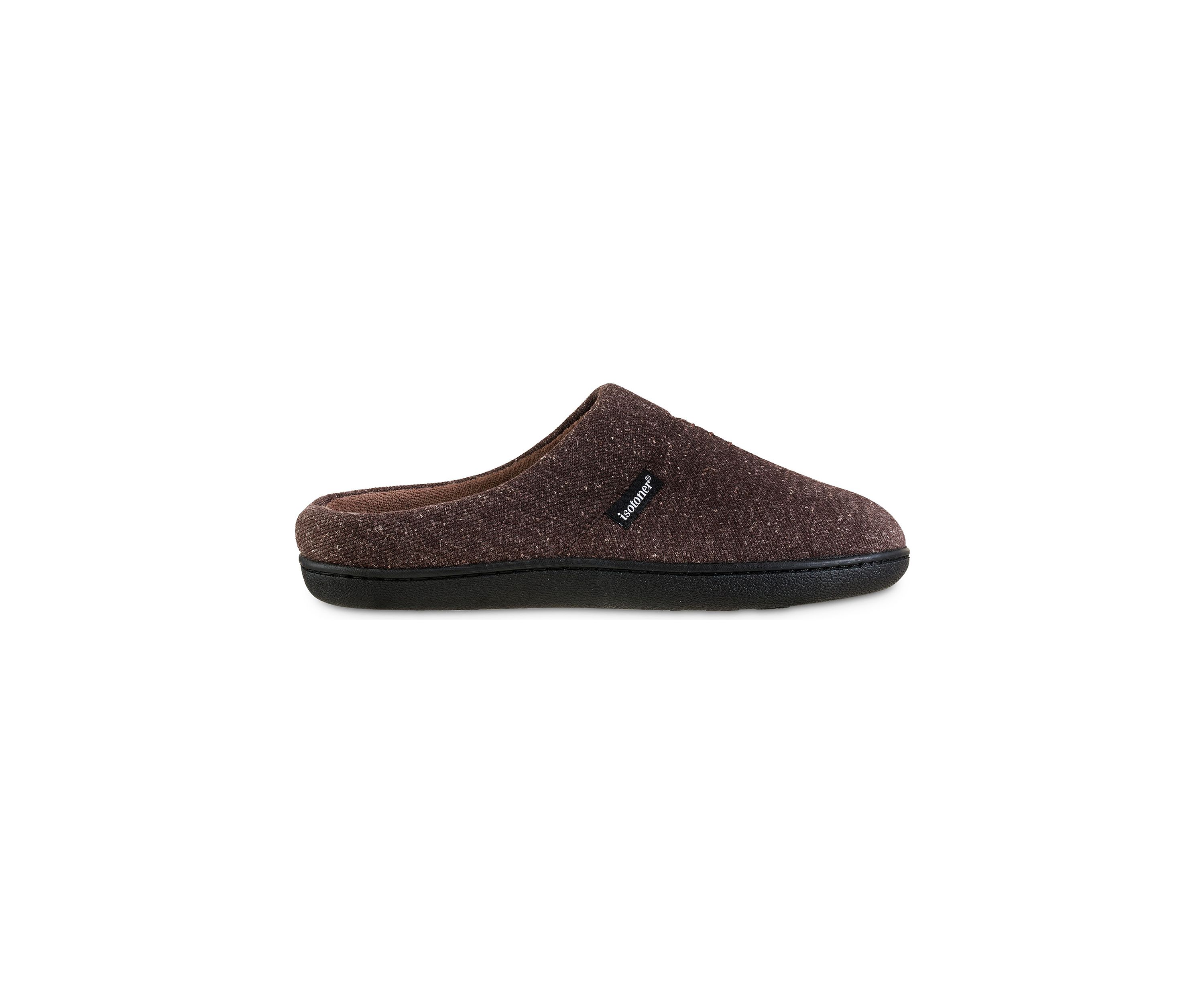 isotoner Mens Preston Heather Knit hoodback Slippers