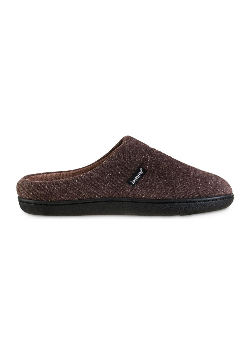 isotoner Mens Preston Heather Knit hoodback Slippers