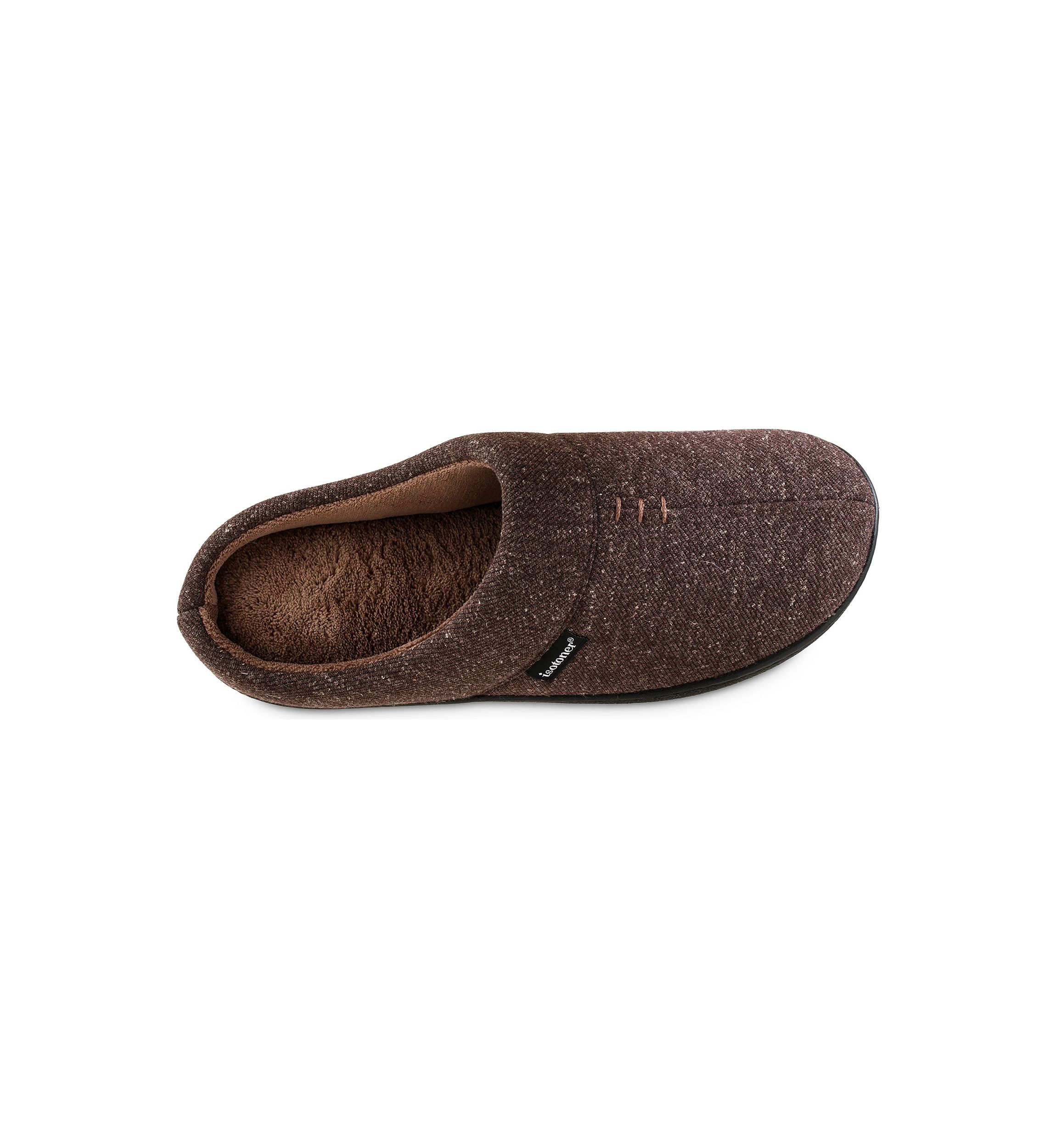 isotoner Mens Preston Heather Knit hoodback Slippers