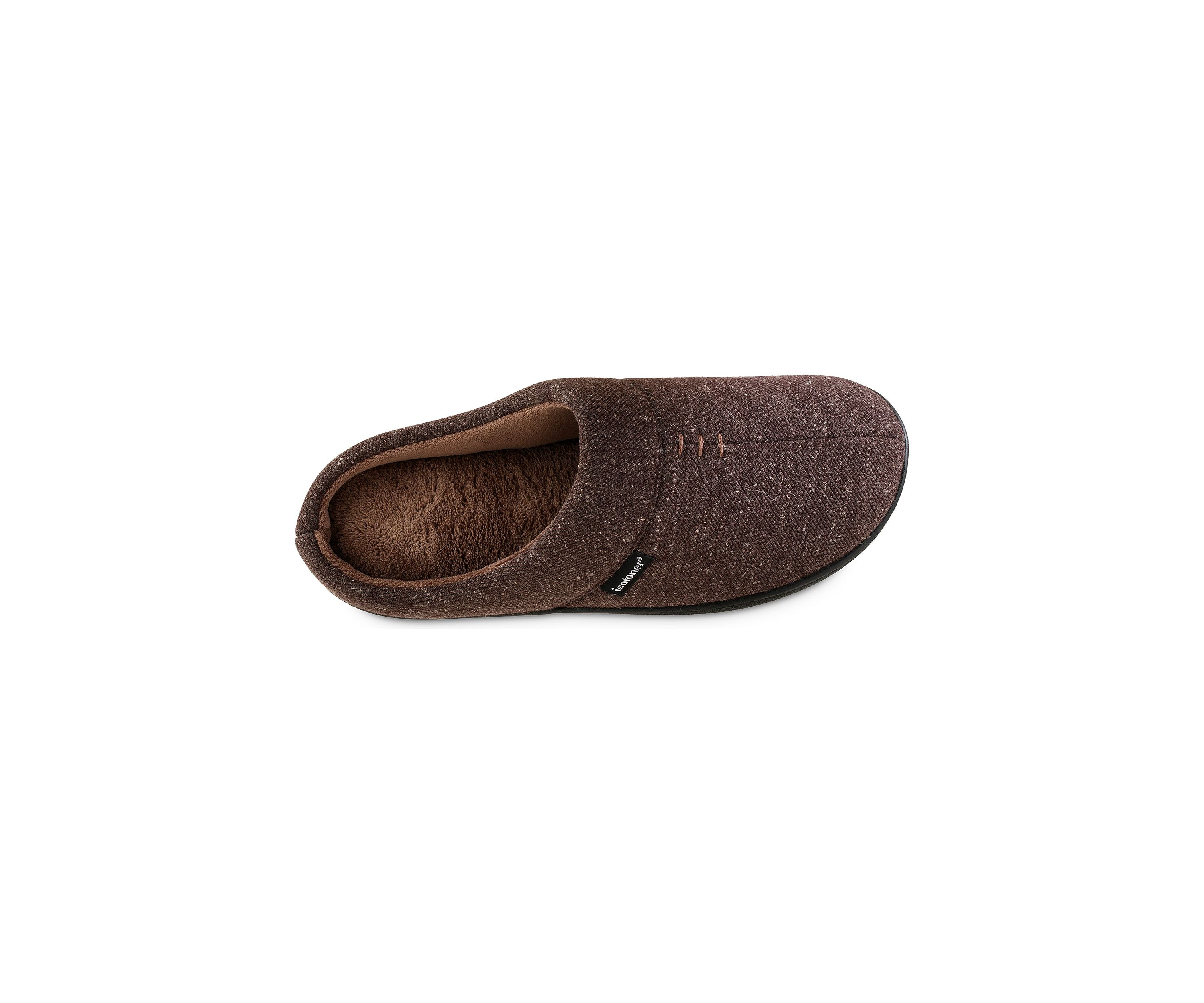 isotoner Mens Preston Heather Knit hoodback Slippers