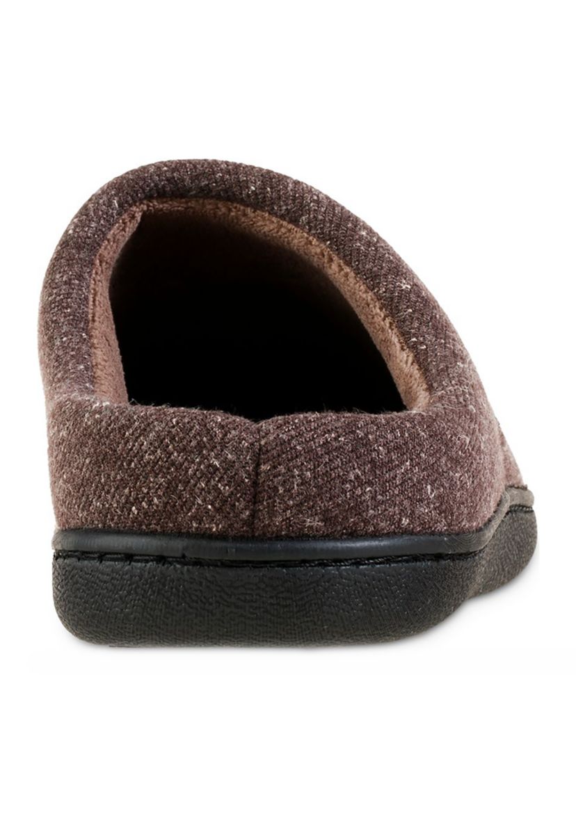 isotoner Mens Preston Heather Knit hoodback Slippers
