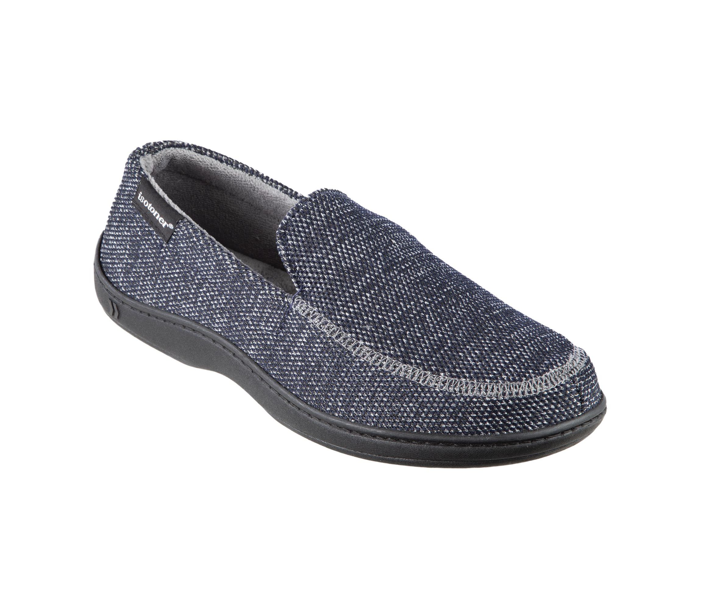 isotoner Mens Javier Mesh Closed Back Slippers