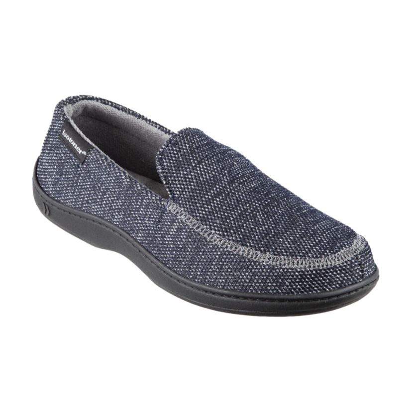 isotoner Mens Javier Mesh Closed Back Slippers