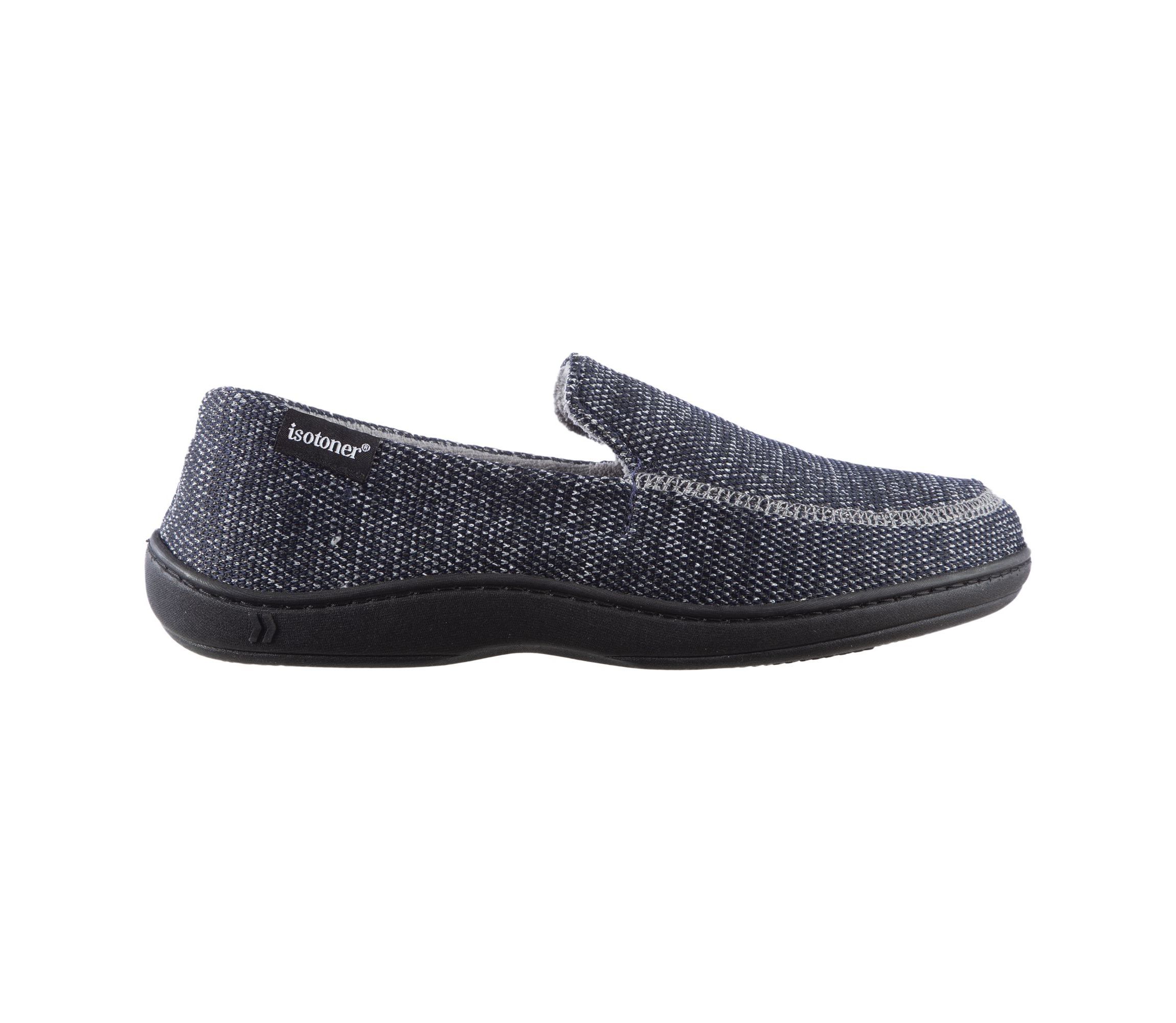 isotoner Mens Javier Mesh Closed Back Slippers