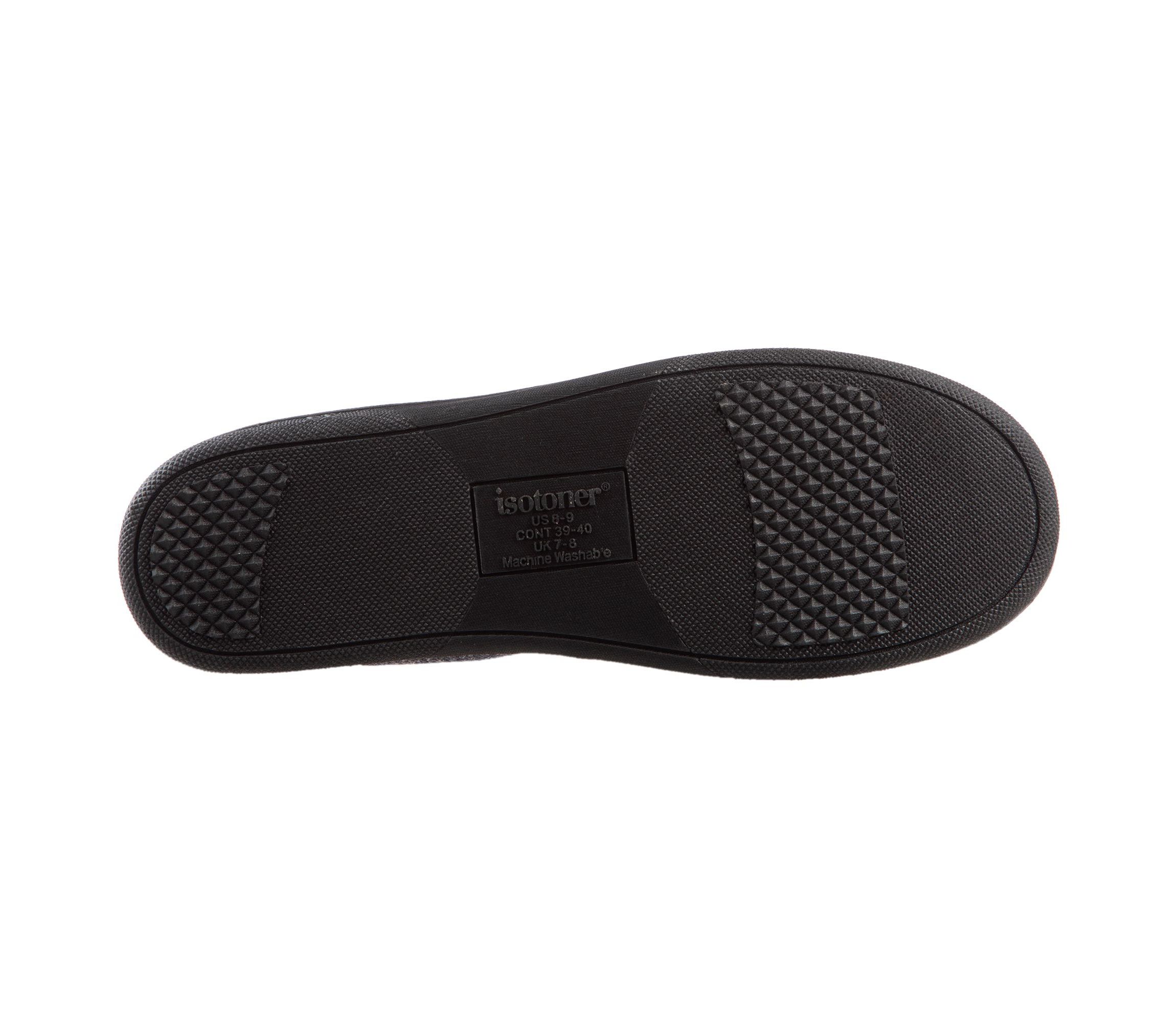 isotoner Mens Preston Heather Knit Moccasin Slippers