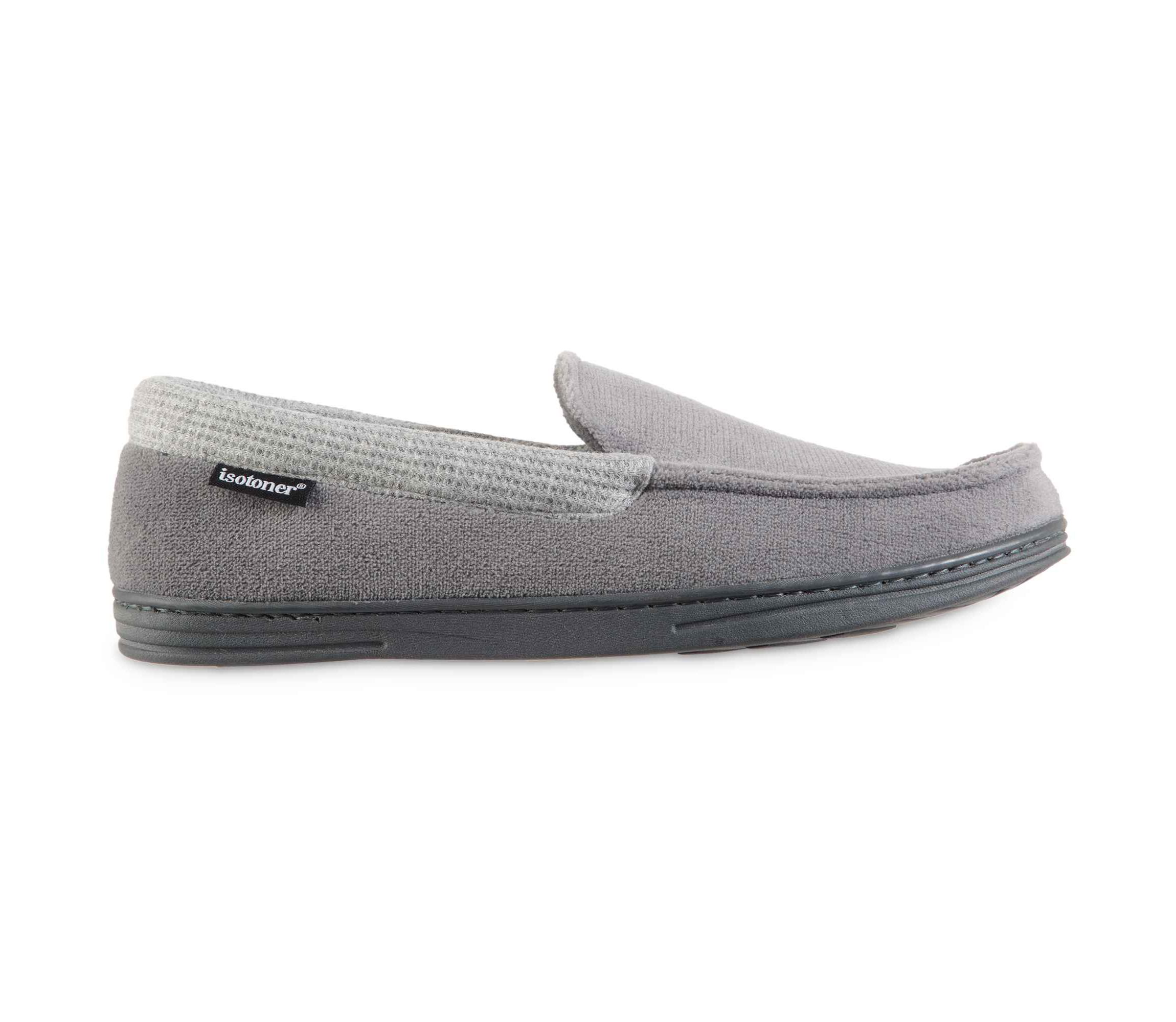 Mens Microterry and Waffle Travis Moccasin Slippers