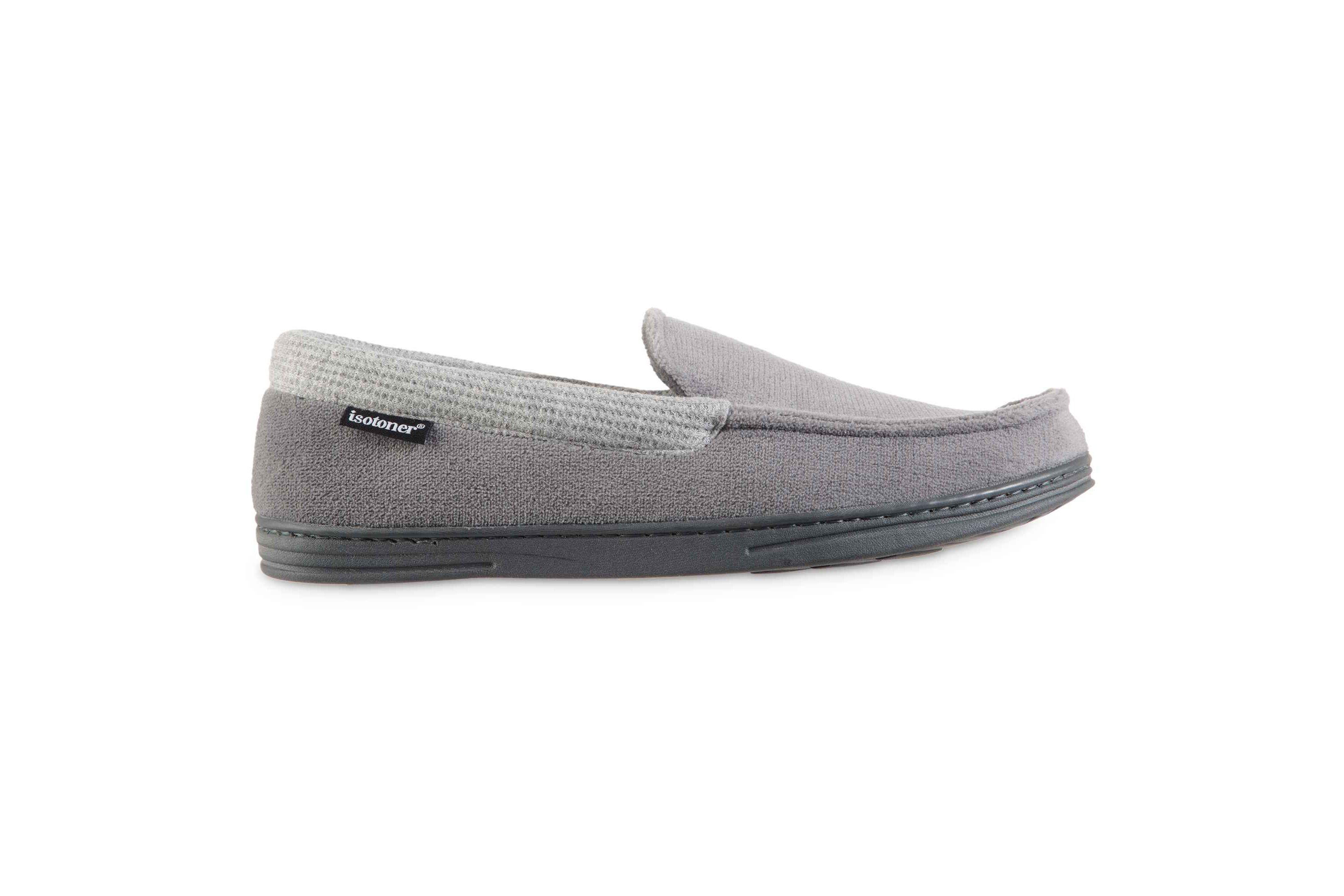 Mens Microterry and Waffle Travis Moccasin Slippers