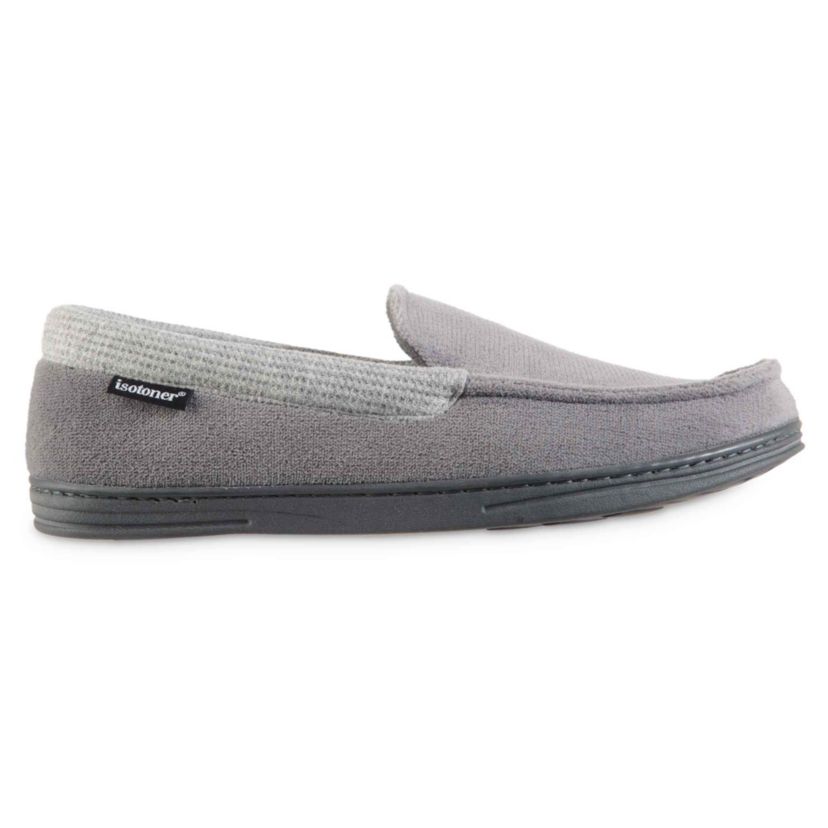 Mens Microterry and Waffle Travis Moccasin Slippers