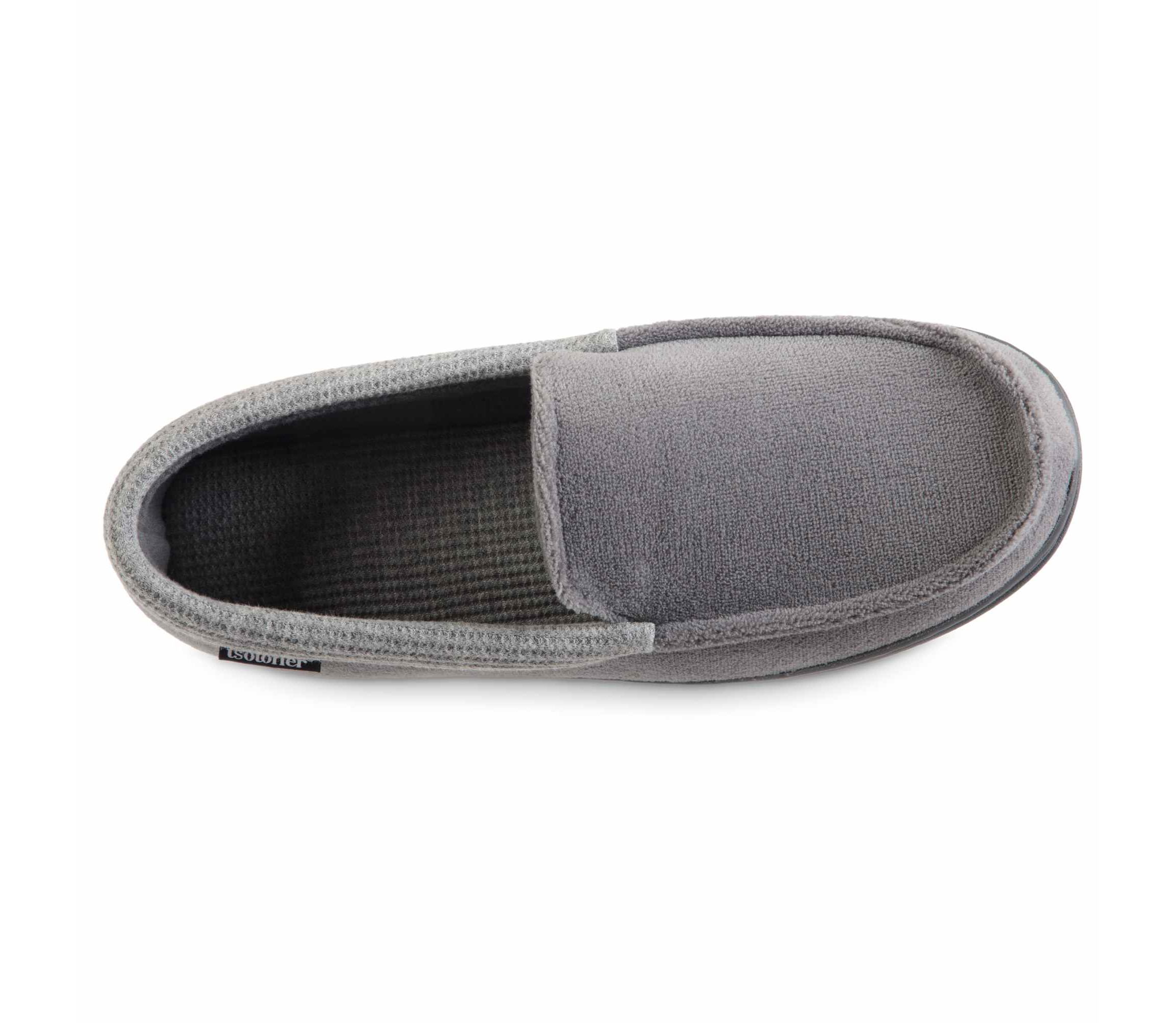 Mens Microterry and Waffle Travis Moccasin Slippers