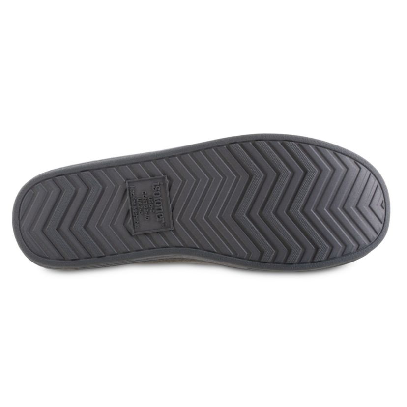 isotoner Mens Quilted Nylon Levon Low Boot Slippers