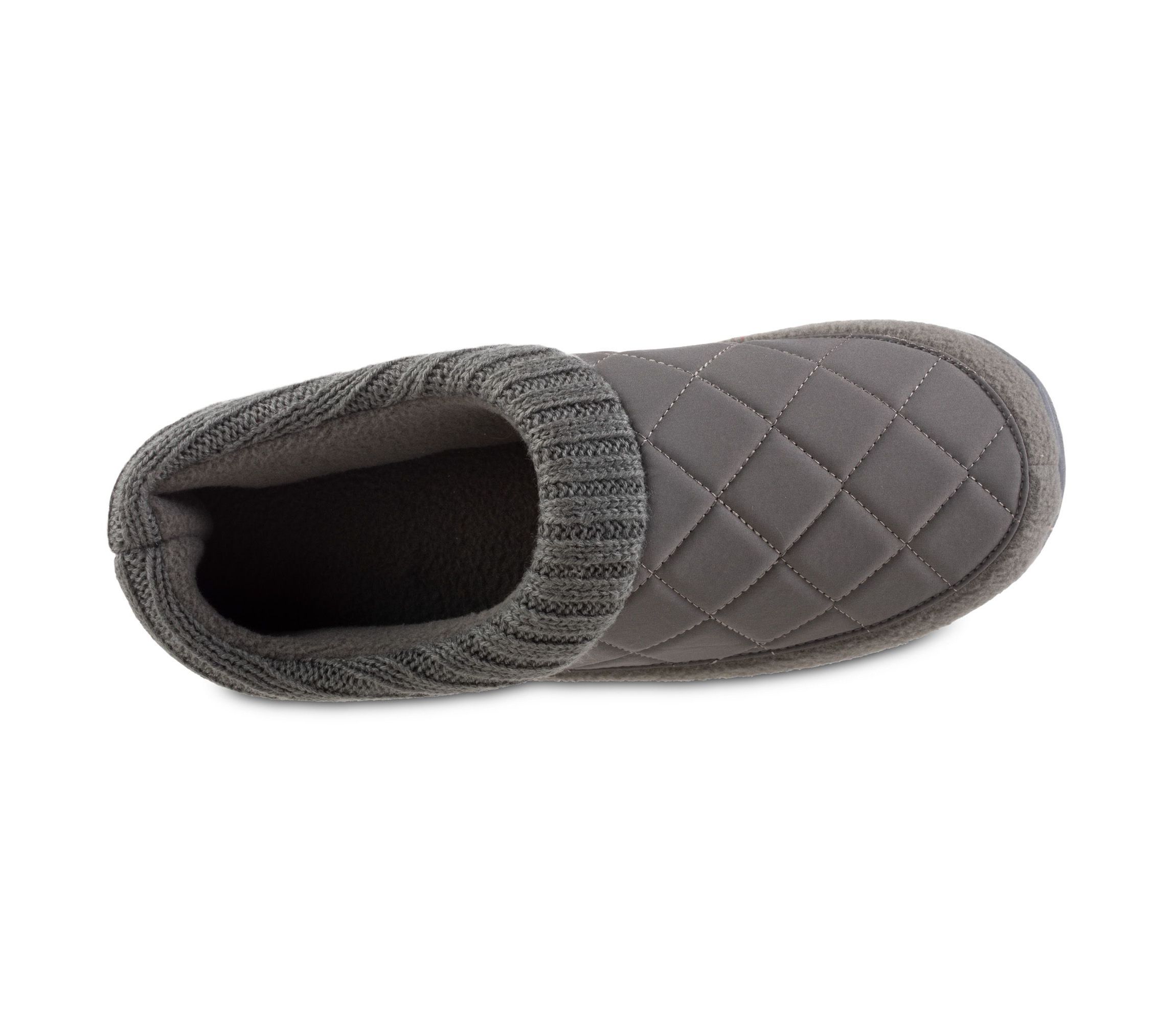 isotoner Mens Quilted Nylon Levon Low Boot Slippers