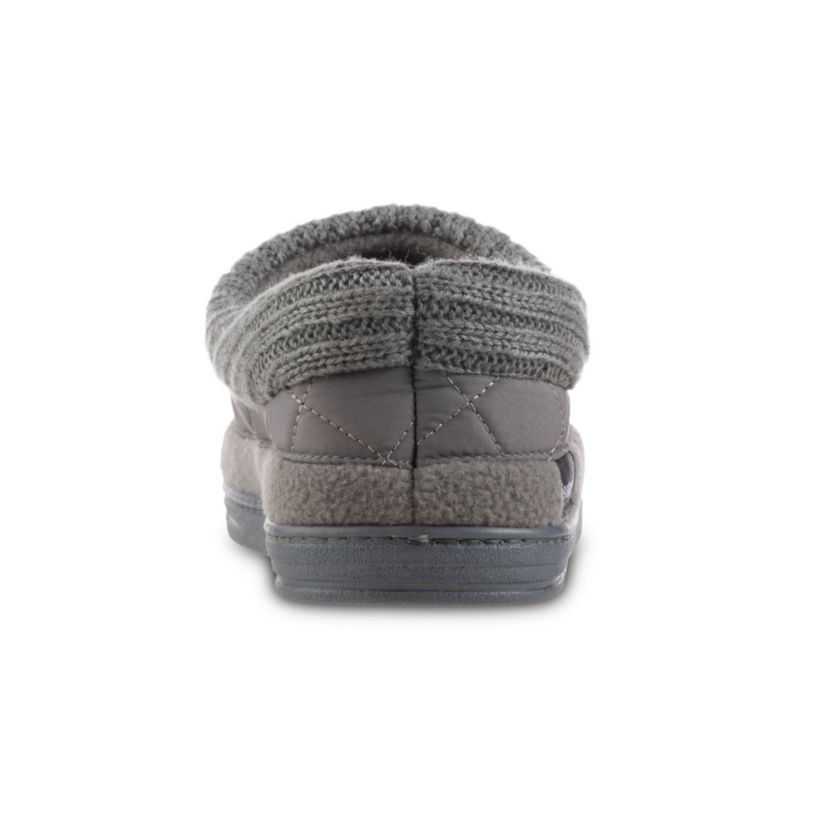 isotoner Mens Quilted Nylon Levon Low Boot Slippers