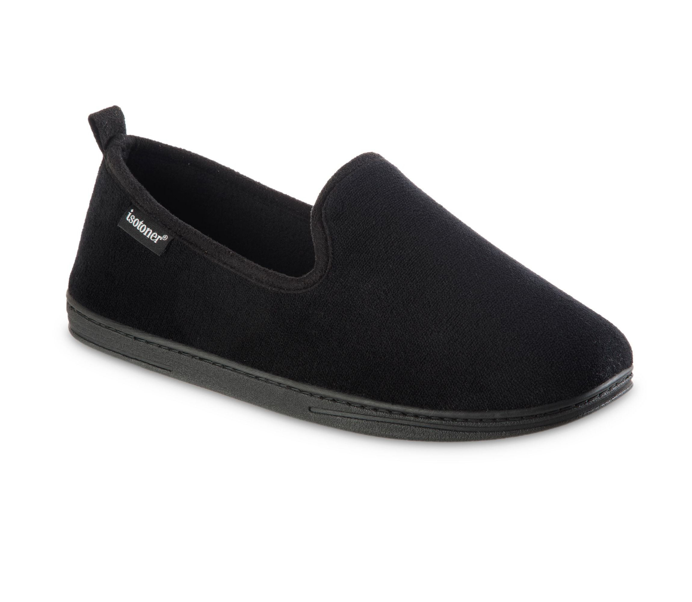 Isotoner Mens Memory Foam Microterry Samson Closed Back Slippers