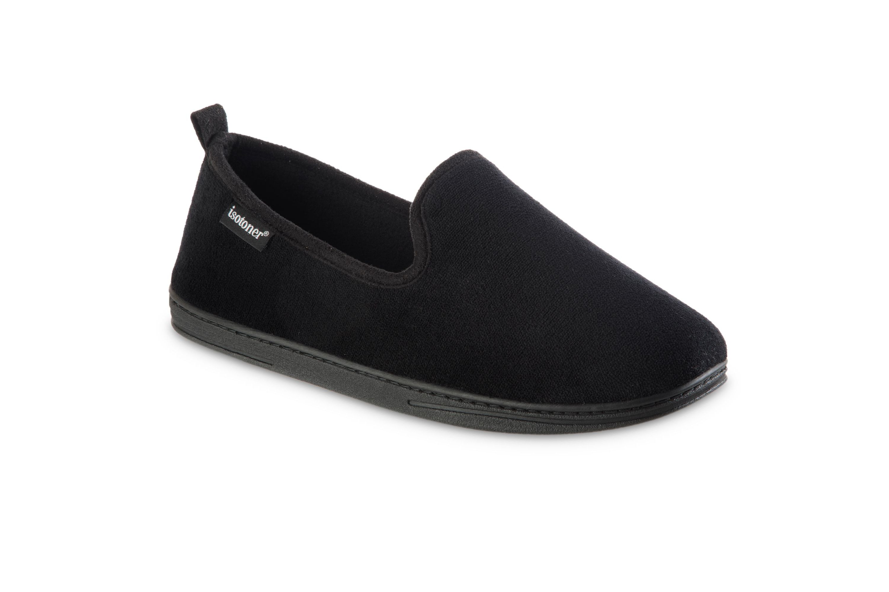 Isotoner Mens Memory Foam Microterry Samson Closed Back Slippers