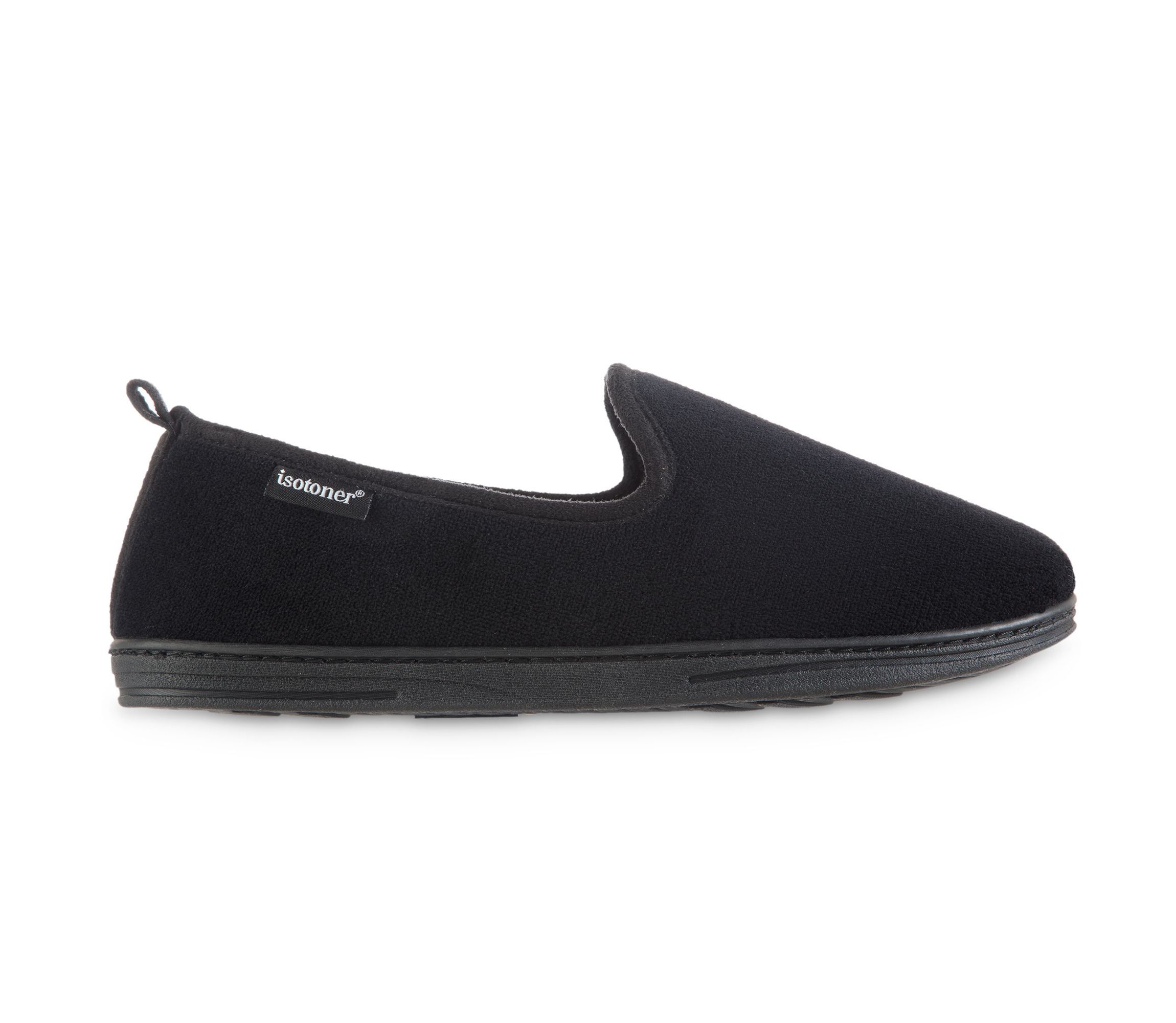 Isotoner Mens Memory Foam Microterry Samson Closed Back Slippers