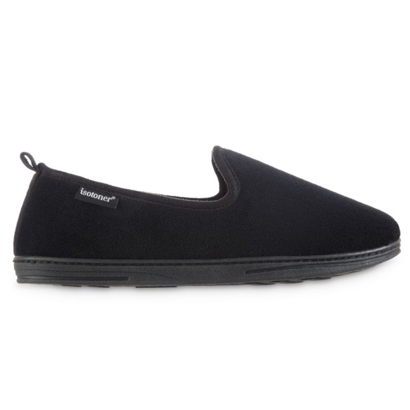 Isotoner Mens Memory Foam Microterry Samson Closed Back Slippers