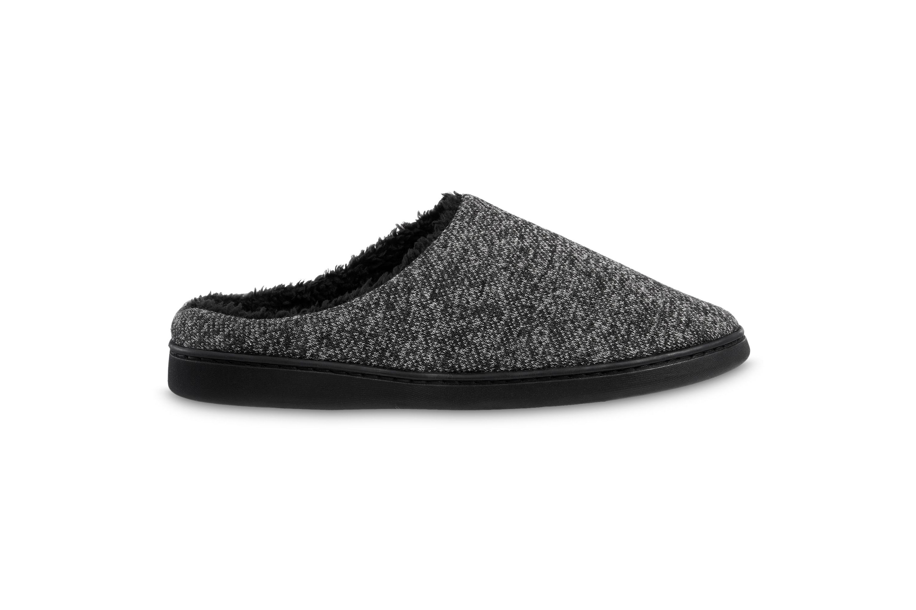isotoner Mens Heathered Knit Hoodback Slippers