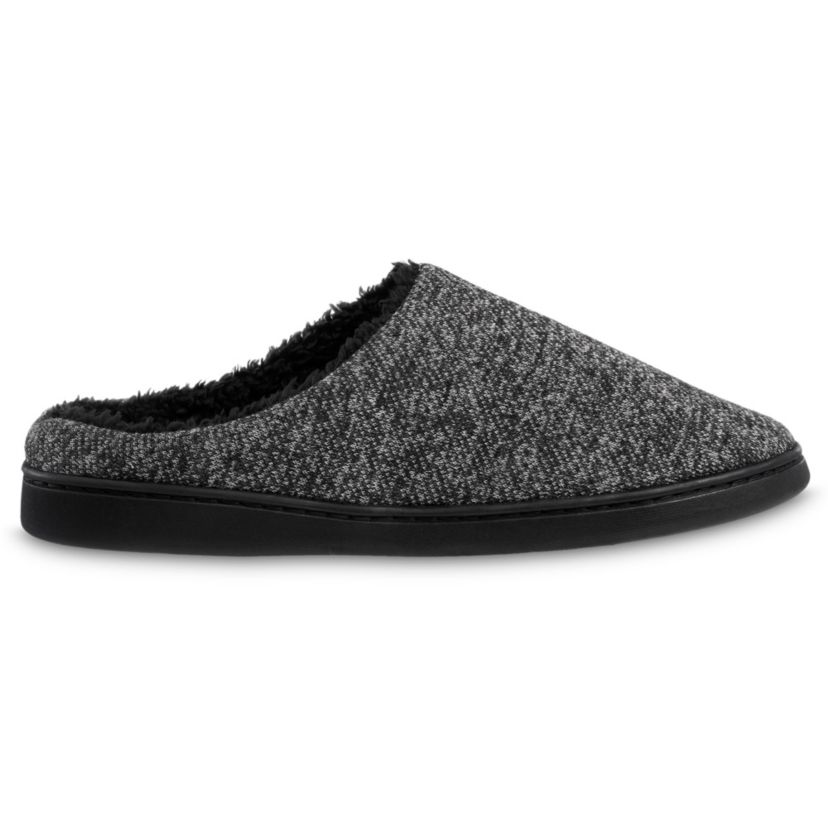 isotoner Mens Heathered Knit Hoodback Slippers