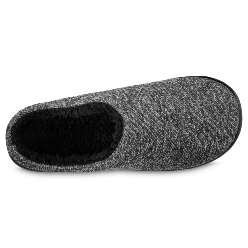 isotoner Mens Heathered Knit Hoodback Slippers
