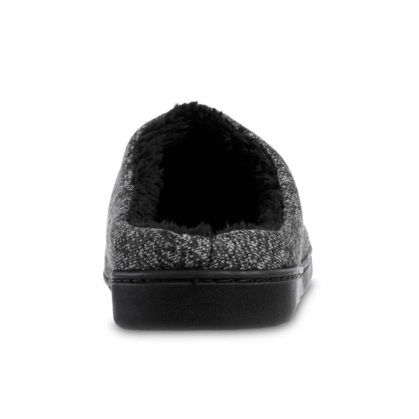 isotoner Mens Heathered Knit Hoodback Slippers