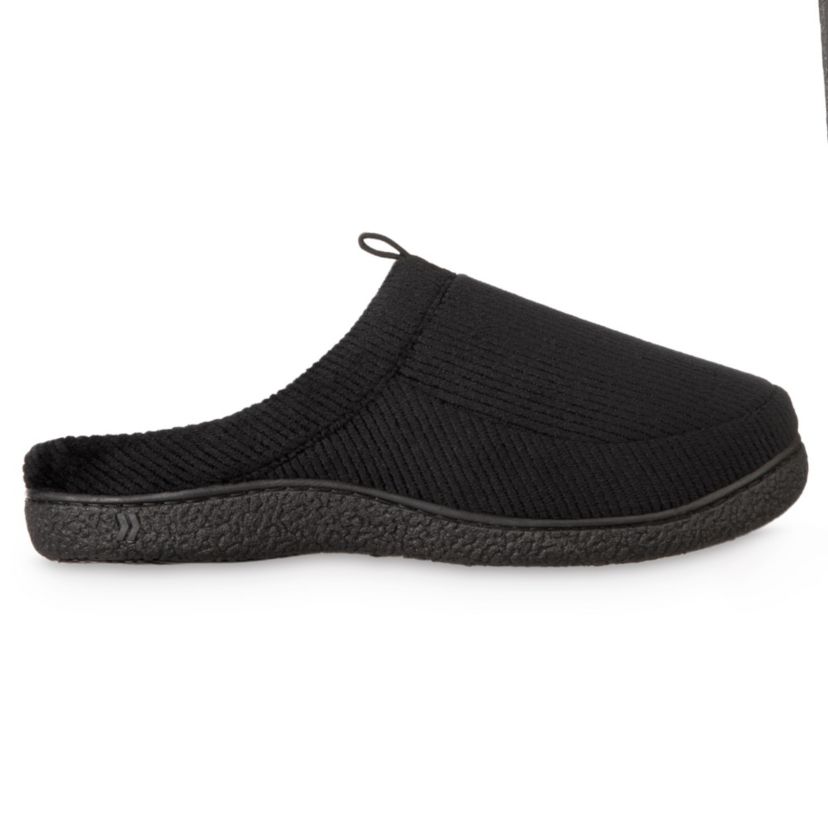 isotoner Mens Advanced Memory Foam Corduroy Hoodback ECO Comfort Slippers