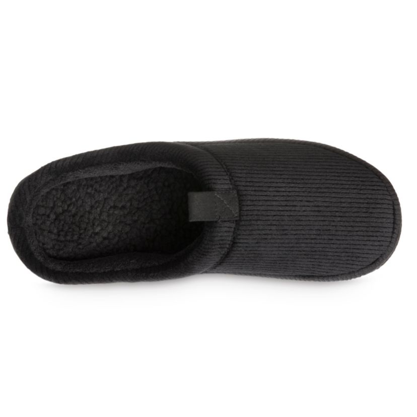 isotoner Mens Advanced Memory Foam Corduroy Hoodback ECO Comfort Slippers