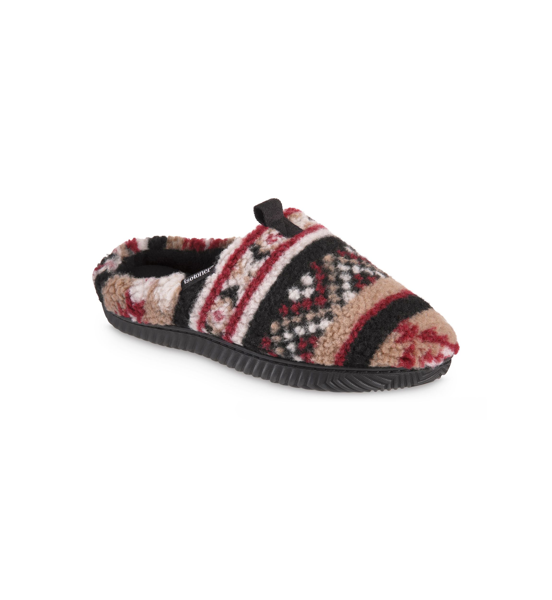 isotoner Mens Advanced Memory Foam Berber Greyson Hoodback ECO Comfort Slippers