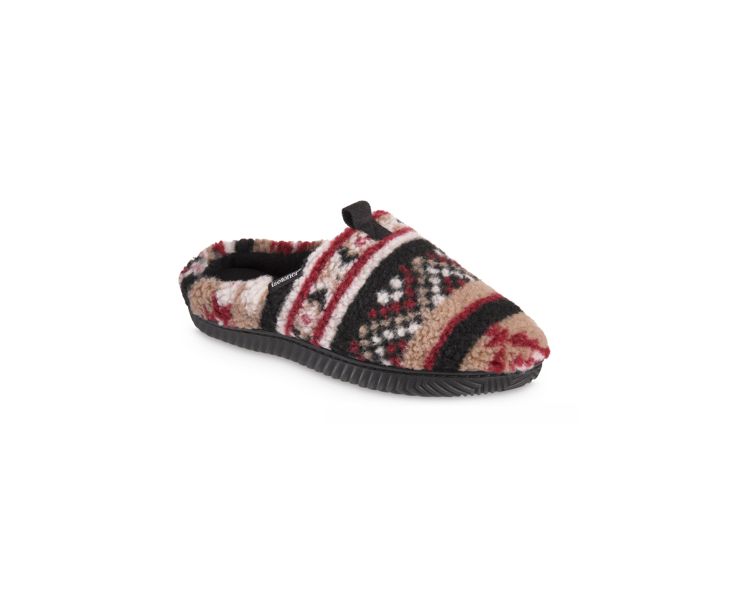 isotoner Mens Advanced Memory Foam Berber Greyson Hoodback ECO Comfort Slippers