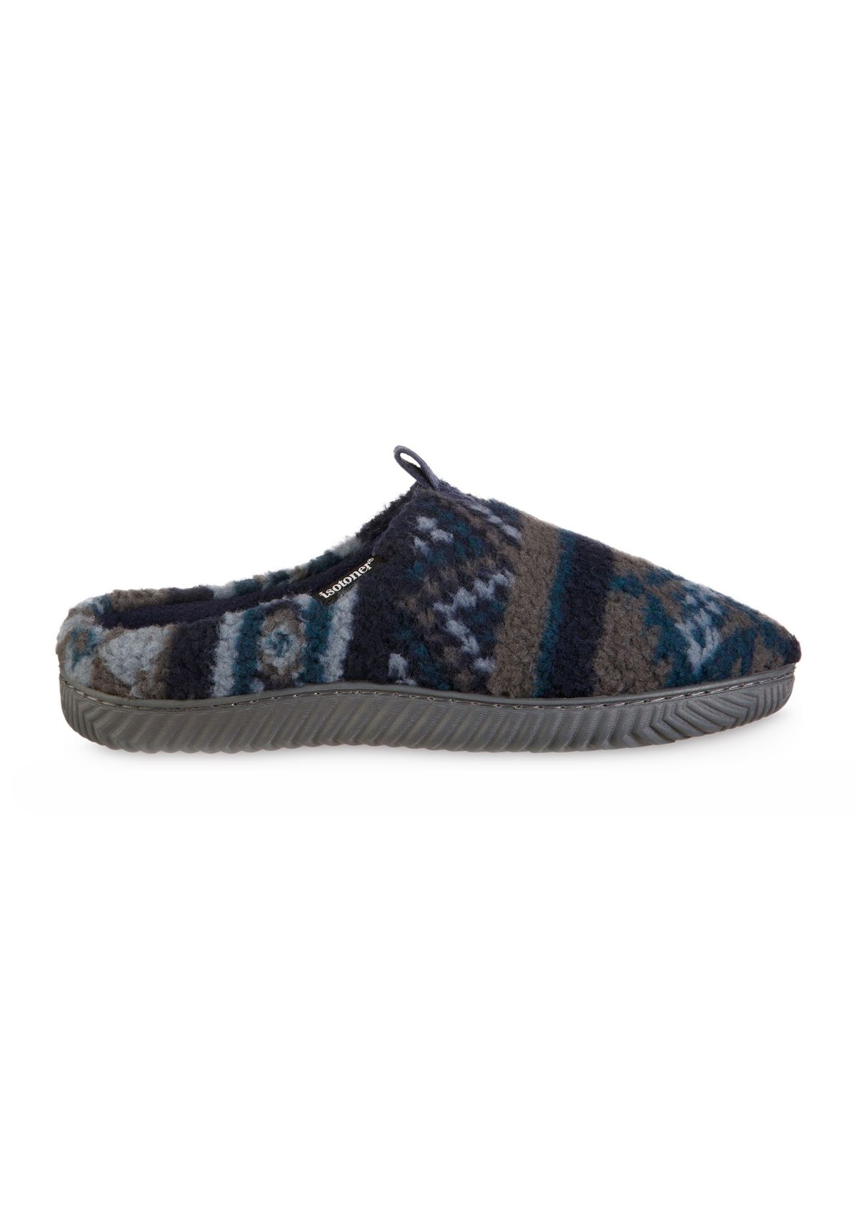 isotoner Mens Advanced Memory Foam Berber Greyson Hoodback ECO Comfort Slippers