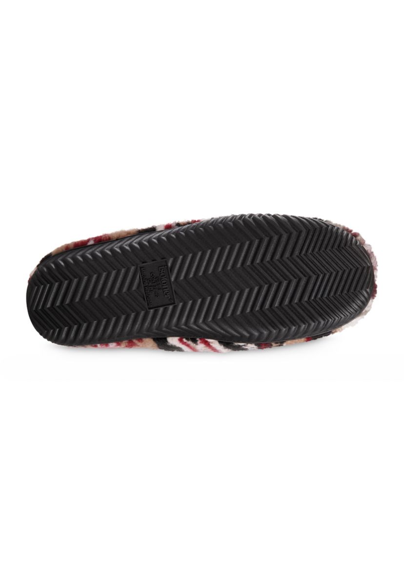 isotoner Mens Advanced Memory Foam Berber Greyson Hoodback ECO Comfort Slippers