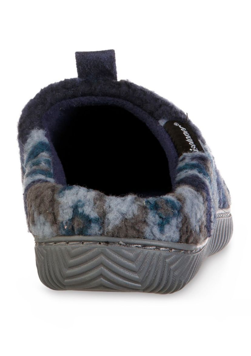 isotoner Mens Advanced Memory Foam Berber Greyson Hoodback ECO Comfort Slippers